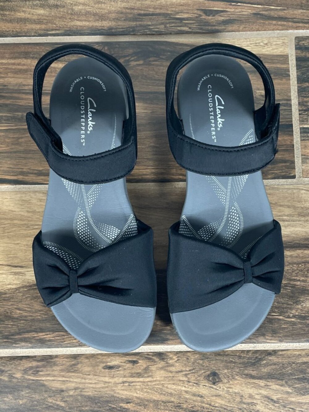 Clarks Breeze Rae Sara Shoes Womens Size 9 Black Cloudsteppers Strappy Sandal - Picture 11 of 12